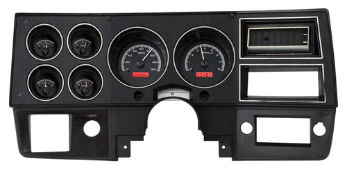 Dakota Digital VHX Analog Dash Gauges System 73-87 Chevy GMC Pickup Truck Black Alloy Red VHX-73C-PU-K-R