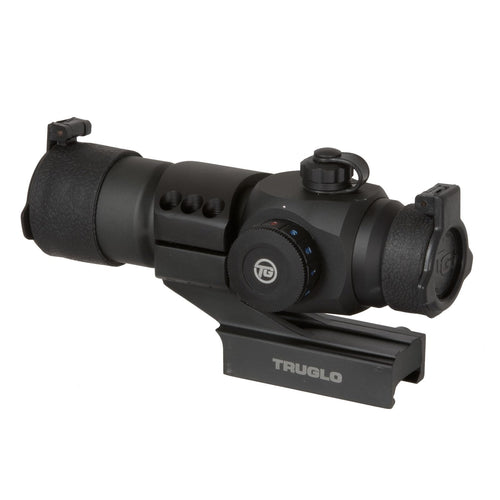 Triton TRUGLO 30mm 5-MOA Hunting Lightweight Waterproof Fogproof Shock Resistant Adjustable Tri-Color Dot Sight | Flip-Up Lens Caps, Cantilever Picatinny/Weaver-Style Mount & Battery Included