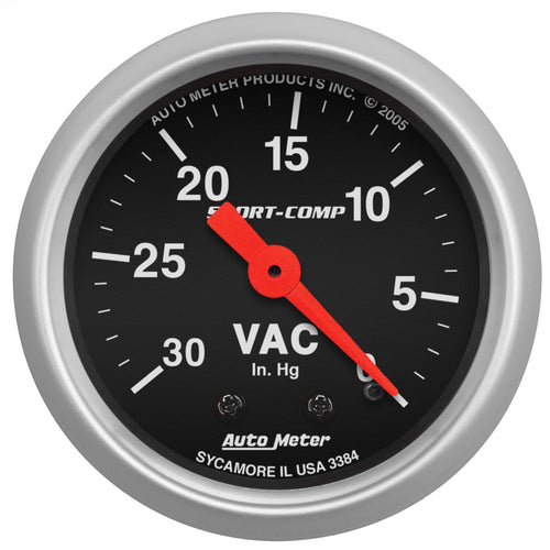 Auto Meter Sport-Comp 3384 Mechanical Vacuum Gauge, Regular, 2.3125 in.