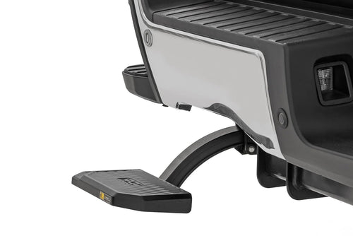 Rough Country Bed Step Retractable for Ford F-250/F-350 SuperDuty (2023-2026) - Driver Side, Manual Pull Tailgate Step, Non-Slip Truck Step