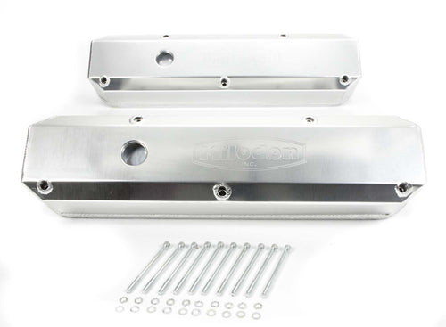 Milodon Fabricated Aluminum 85940 Valve Cover with Holes SBM