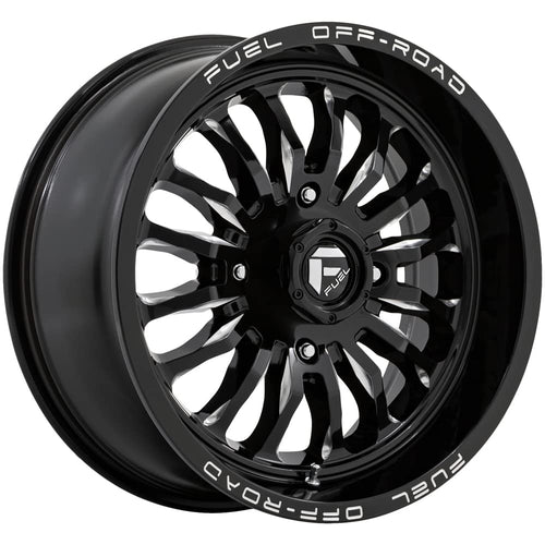 UTV Fuel D821 Arc 18x7 4x156 +13mm Black/Milled Wheel Rim 18" Inch