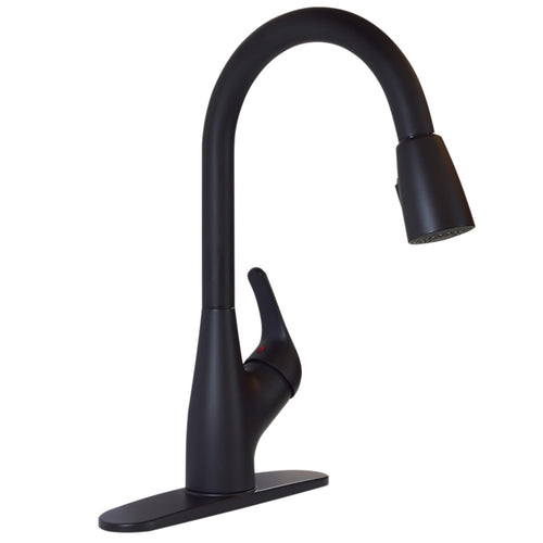 Premium VALTERRA Single Handle Pull-Down Kitchen Faucet - Matte Black