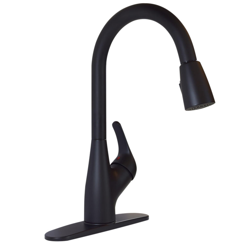 Premium VALTERRA Single Handle Pull-Down Kitchen Faucet - Matte Black