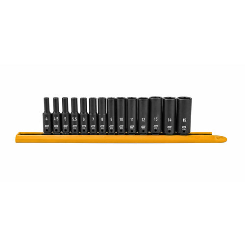 14 Pc. GEARWRENCH 1/4" Drive 6 Pt. Deep Impact Socket Set, Metric - 84909