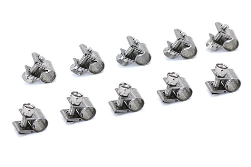 Performance HPS #9 Stainless Steel Fuel Injection Hose Clamps 10pc Pack 9/32" - 23/64" (7mm - 9mm) (FIC-7x10)