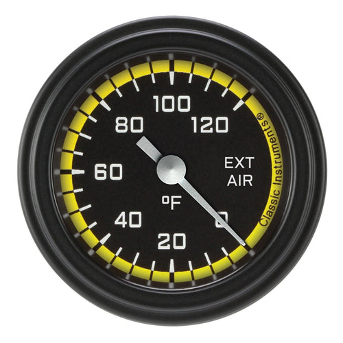 AX199YBLF Classic Instruments AutoCross Yellow 2-1/8" External Air Temperature Gauge