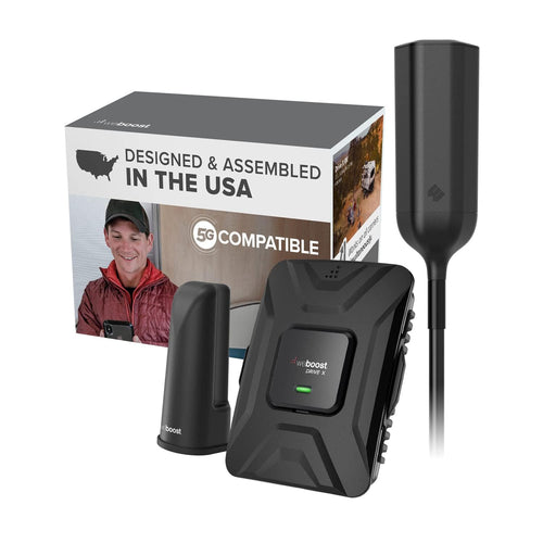 Drive X RV weBoost - Cell Phone Signal Booster kit | Boosts 5G & 4G LTE for All U.S. & Canadian Carriers - Verizon, AT&T, T-Mobile, more | Made in the U.S. | FCC Approved (model 471410)
