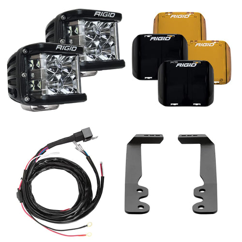 Rigid 46808 LED Light Mount Kit A-Pillar, FITS 2022+ Tundra Includes D-SS (Side Shooters) Drive Optics with Amber and Black Covers