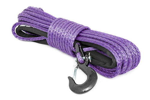 3/8" Rough Country Purple Synthetic Winch Rope with Clevis Hook | 85 FT - RS112