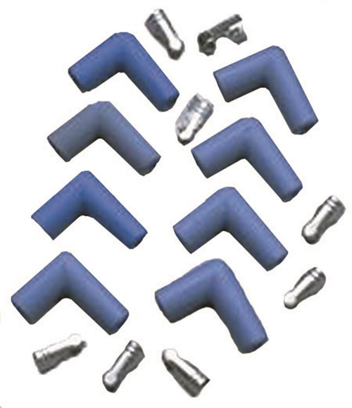Taylor Cable 90-Degree Blue Spark Plug Boot/Terminal Kit - Pack of 8