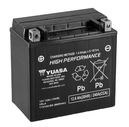 Yuasa YTX14H Factory Activated H Series AGM Battery YUAM7RH4H