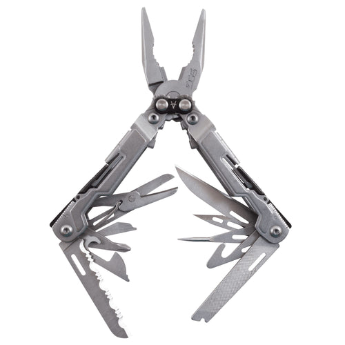 SOG Mini PowerPint Compact Stainless Steel Multi-Tool | 18 Lightweight Specialty Tools & SOG Pliers Pocket Knife, Stone Wash