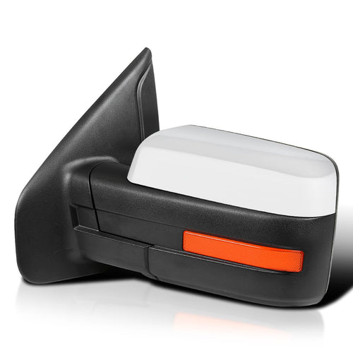 Left Driver Side Power Heated Chrome Mirror w/LED Signal + Puddle Light SPEC-D TUNING Compatible with 2007-2014 Ford F150 F-150 Truck