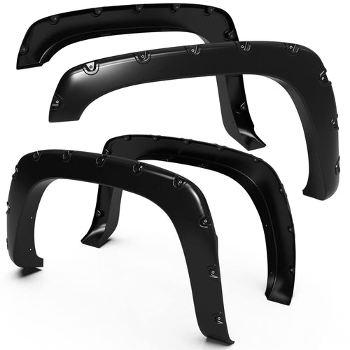 Tyger Auto Fender Flares Compatible with 1999-2006 GMC Sierra Chevy Silverado 1500 2500 3500HD (Incl. 2007 Classic) Fleetside, Smooth Textured Paintable Bolt-Riveted Style 4pc | TG-FF8C4058