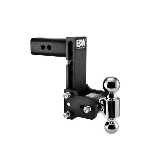 Tow & Stow B&W Trailer Hitches Adjustable Trailer Hitch Ball Mount - Fits 2.5" Receiver, Dual Ball (2" x 2-5/16"), 7" Drop, 18,000 GTW - TS20040B