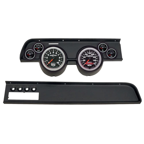 AutoMeter Dash Kit Direct Fit, (3 3/8" X2, 2 1/16" X4), MERC Cougar Ac 67-68, Sport-Comp Ii (2115-12)