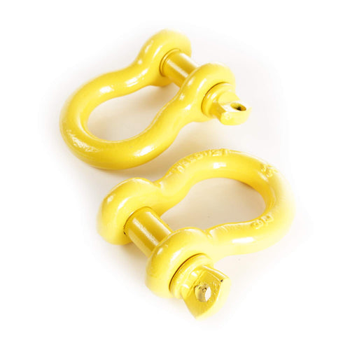 D-Ring Shackle Kit, Rugged Ridge, 7/8 inch, Yellow, Pair | 11235.14