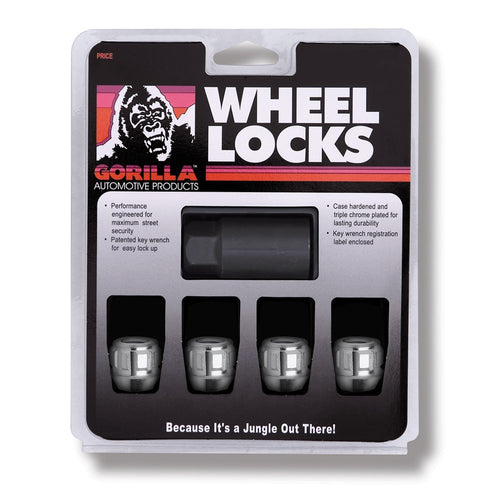 1/2" Thread Size Gorilla Automotive Acorn Open-End Chrome Wheel Lock - Pack of 4