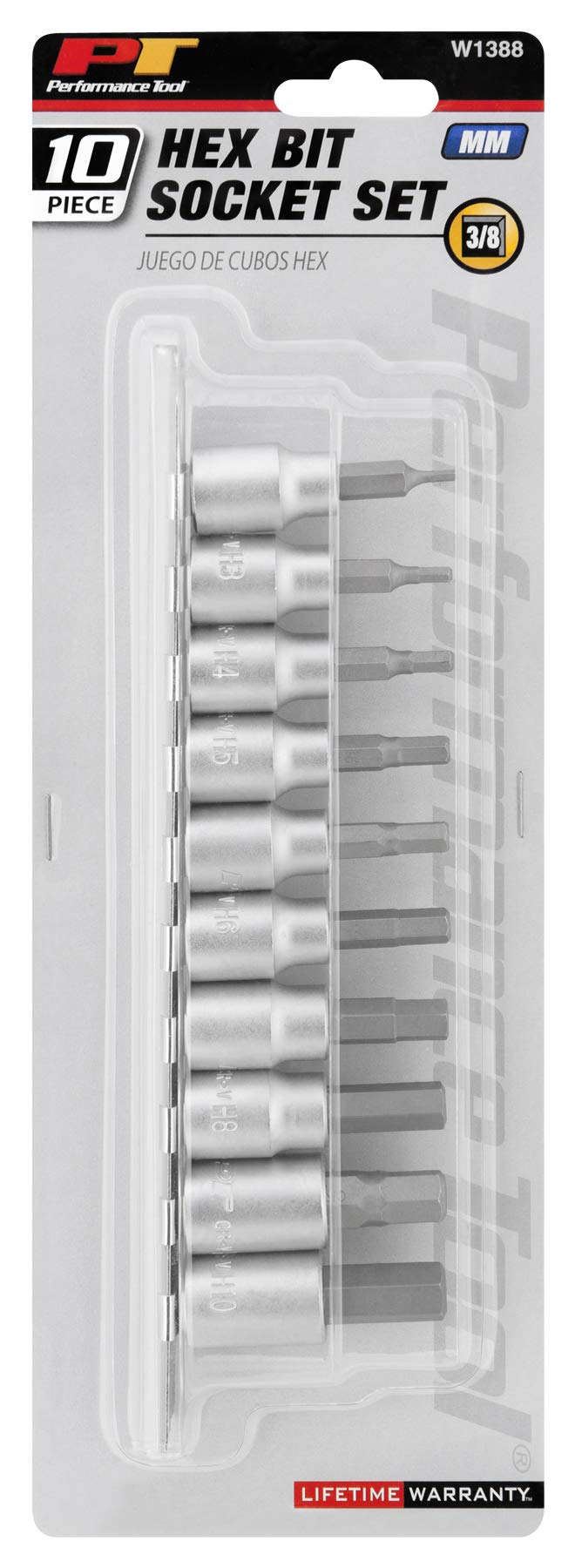 W1388 Performance Tool MET Hex Bit Socket Set, 10-Piece