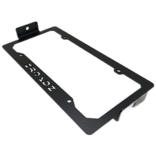 ZROADZ LED License Plate Frame Universal Bracket ONLY- Black Mild Steel - Bolt-on No Drilling Required - Mounts (2) 3 Inch ZROADZ or Similar Style LED Pod Lights PN#Z310005
