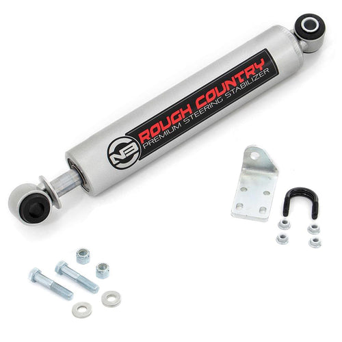 Rough Country N3 Steering Stabilizer for 4-6" Lift Chevy Silverado & GMC Sierra 1500 (1999-2006) - Reduces Bump Steer & Vibration, Improves Control