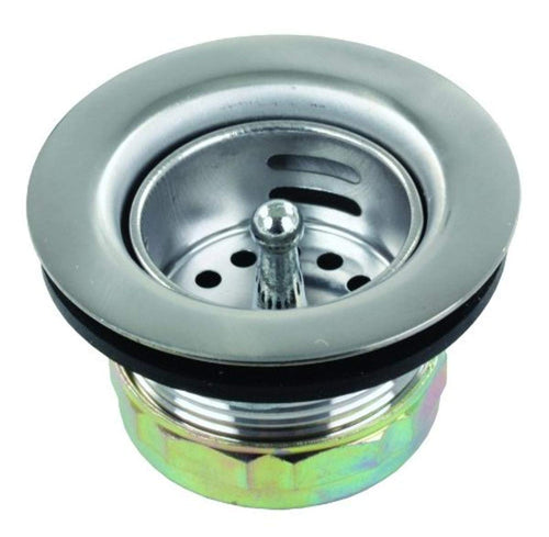 Strainer JR Products with Push-In Basket, Chrome, 1-1/2"