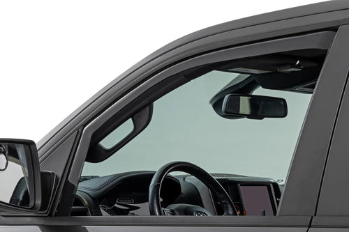 Rough Country Window Rain Guards in-Channel for Ram 1500 (2019-2025), 1500 TRX Crew Cab (2021-2024) - Low Profile Window Visors, 4-Pc Rain Guard for Trucks
