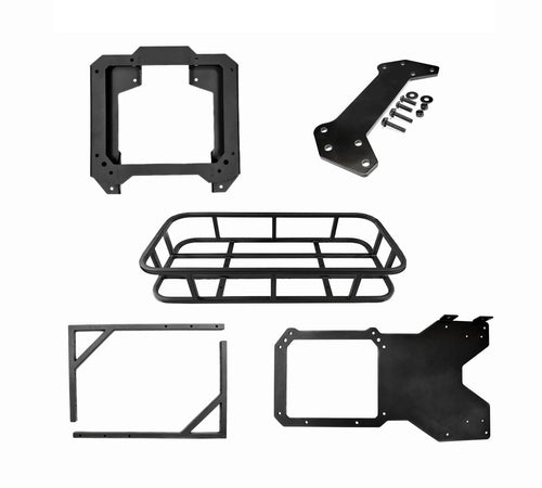 49001630 Allied Expedition Spare Tire Relocation Kit and Trail Rack Cargo Basket Combo - Bracket, Reinforcement Plate, No Logo and Third Brake Light Extension for Ford Bronco 2021+