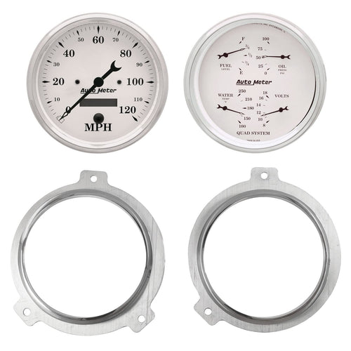 AutoMeter Dash Kit Direct Fit, 2 Pc, Chevy Car 51-52, 2 X 5, Old-TYME White (7038-08)