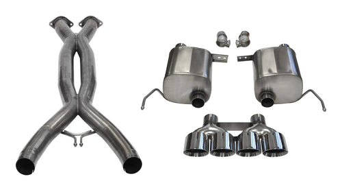 14762CB CORSA Performance Exhaust (w/Quad 4.5in Polished Tips14-18 Chevy Corvette C7 2.75in Dual Rear Xtreme Valve-Back)