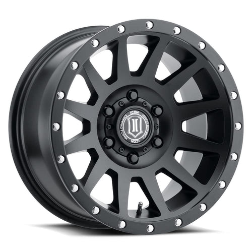 ICON Alloys Satin Black Compression, 17 x 8.5/6 x 5.5, 0mm Offset, 4.75" BS, 2017858347SB