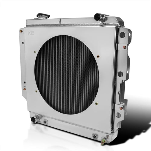 3 Row Radiator with Fan Shroud Spec-D Tuning Aluminum Compatible with 1972-1986 Jeep CJ