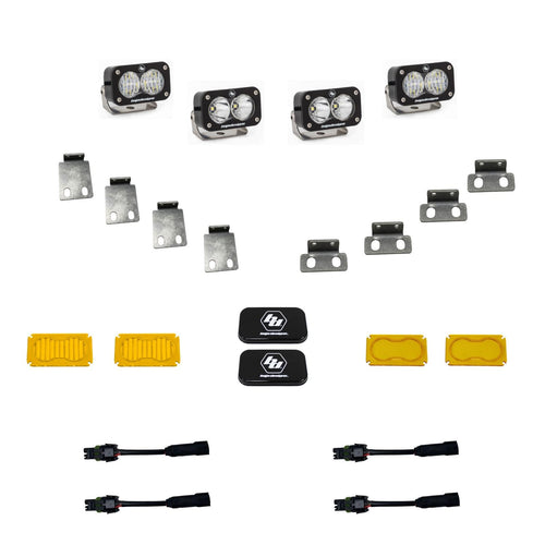 S2 Pro LED Dual Fog Pocket Light Kit BAJA DESIGN for Ford F-150 Raptor 2021-22 (Multi-Pattern; Clear)