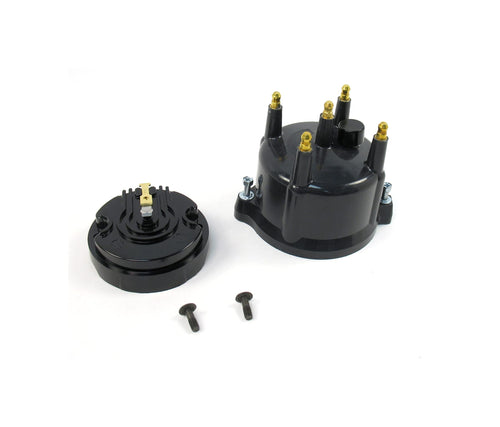 Pertronix D604710 Cap and Rotor Black Kit for Flame-Thrower Billet Distributor 4 Cylinder Engine