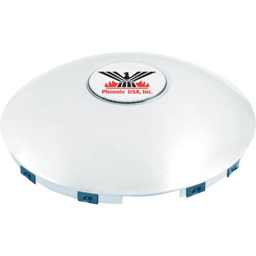 Front Hub Cover Phoenix USA Emblem - fits 221mm Hub Bore with 5-Spline Hub, Model Number Q1502