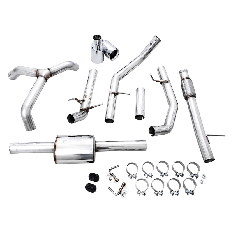0FG™ 304 SS Cat-Back Exhaust System AWE Tuning 3015-32205 with Split Rear Exit