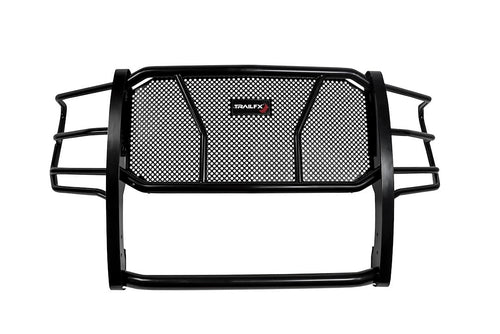 TrailFX Grille Guard One Piece Fits Chevrolet Silverado 2500 HD and 3500 HD 2020-2023 Black Matte Powder Coated Steel 2 Inch Tubing with Brush Guard and Punch Plate TrailFX E0516B