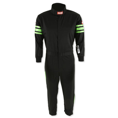 RaceQuip One Piece Racing Driver Fire Suit Single Layer SFI 3.2A/ 1 Green Junior XX-Small 1950790