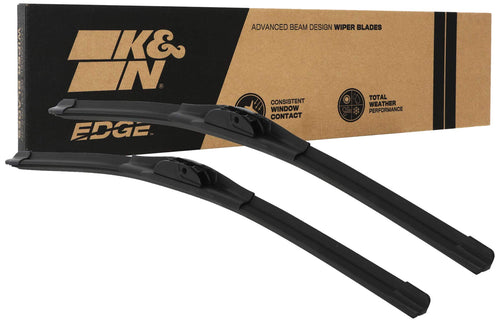 Wiper Blades K&N EDGE: All Weather Performance, Superior Windshield Contact, Streak-Free Wipe Technology: 22" + 21" (Pack of 2)