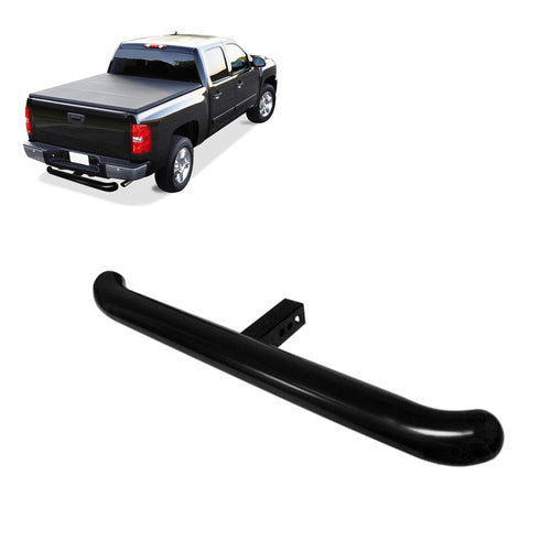 3" tube diameter Black Horse Textured Black Tow Hitch Step Rear Bumper Guard Protector Compatible with all trucks and SUVs equipped with 2" Receivers come with hitch pin and Anti-Rattling kit -RBP1000A