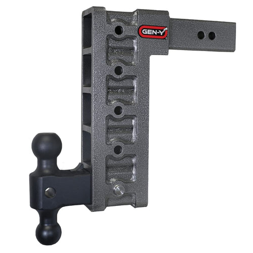 GEN-Y Hitch Tow Hitch - 12" Drop/Rise for 2.5" Receiver with 5 Adjustable Positions, Includes Dual Ball Mount and Locking Pin, 21,000 lbs Towing Capacity, 3,000 lbs Tongue Weight, Silver