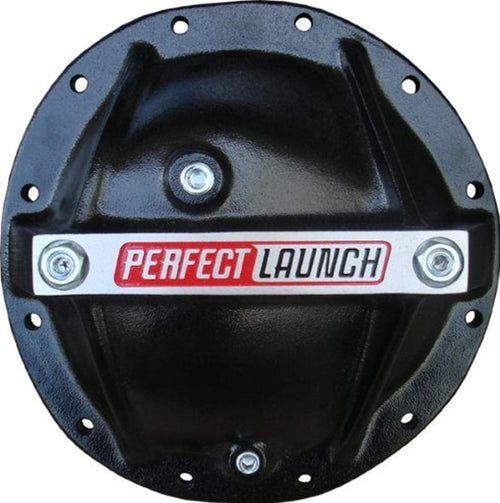 Proform Black Aluminum 69502 Passenger Car Differential Cover with Perfect Launch Logo and Bearing Cap Stabilizer Bolts for GM