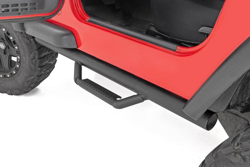 Rough Country Nerf Step Bars for TJ Jeep Wrangler (1997-2006) - Rugged Full Length Nerf Bars with Side Steps, Bolt-On Install