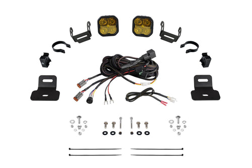 Stage Series Diode Dynamics A-Pillar Pod Kit compatible with Can-Am Maverick X3 2017-2025, SS3 Sport Yellow Combo