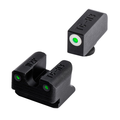 Tritium Pro TRUGLO Night Sights, Compatible with Walther PPS Classic & M2 models | Compact Durable Glow-in-the-Dark Front & Rear Handgun Sight Set with White Focus Lock Front Ring