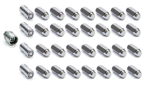 Chrome Cone Seat Wheel Installation Kit McGard 84820 (M14 x 1.5 Thread Size) - for 8 Lug Wheels, 28 Lug Nuts / 4 Locks / 1 Key / 1 Storage Pouch
