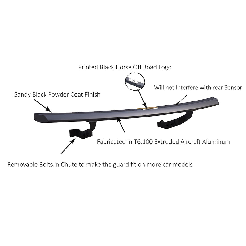 Peerless Black Horse Rear Bumper Guard Matte Black Compatible with 2020-2024 Ford Explorer-PRB1F05