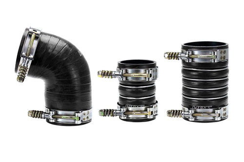 HPS Performance Black Ultra High Temp Silicone Intercooler Hose Boots Kit Reinforced Compatible for 2006-2010 Chevy Silverado 2500 3500 GMC Sierra 2500 3500 6.6L Duramax Diesel, 57-1573-BLK