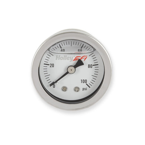 26-507 Holley EFI Fuel Pressure Gauge - 0-100psi - 1.5 inch - Glycerin Filled
